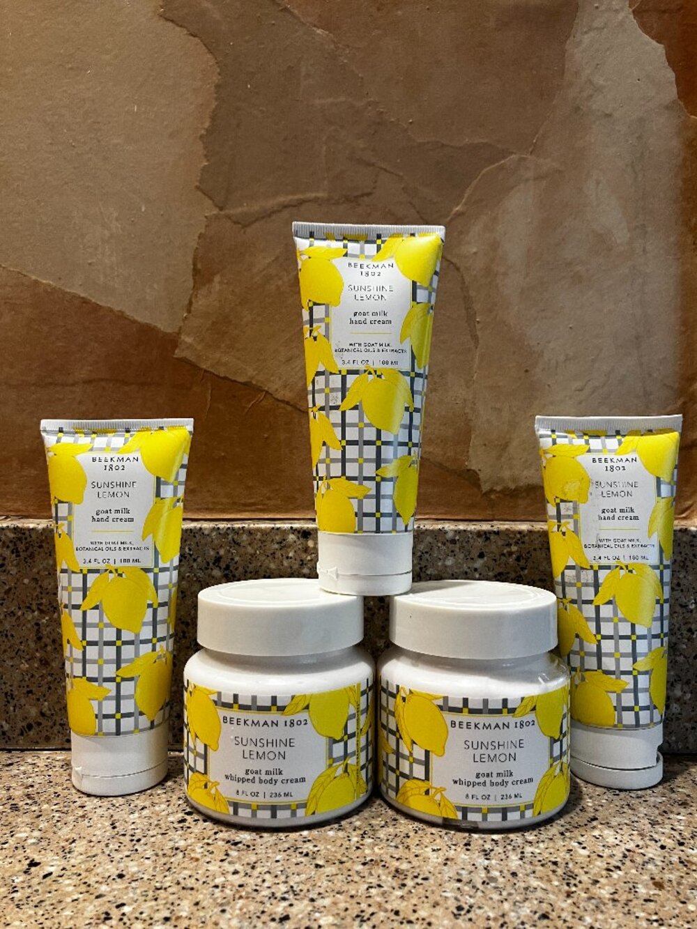 Beekman 1802 Set of 2 Sunshine & Lemons Body Cremes and 3 Hand Cremes! NEW